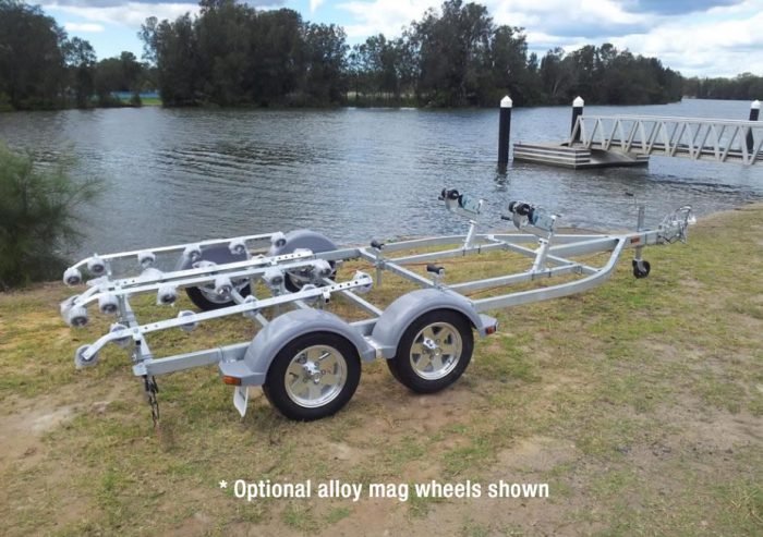 <b>Seatrail Double Sitdown PWC Trailer (DBLPWCT)</b><br>Suits 2 x 4 stroke PWC (Jet Ski), 2 & 3 seaters, rated to 1999kg